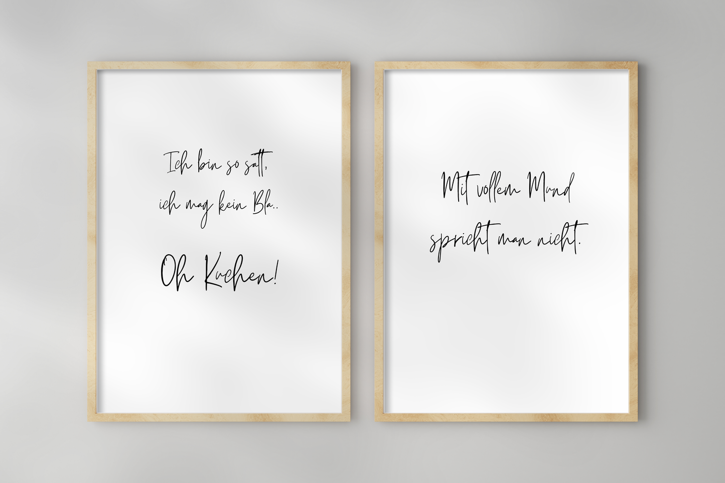 Liebevoll illustriertes Küchenposter mit Kuchen Motiv und Spruch als Digital Download Printable Wandbild für Küche und Esszimmer bis DIN A3 oder 30x40 cm