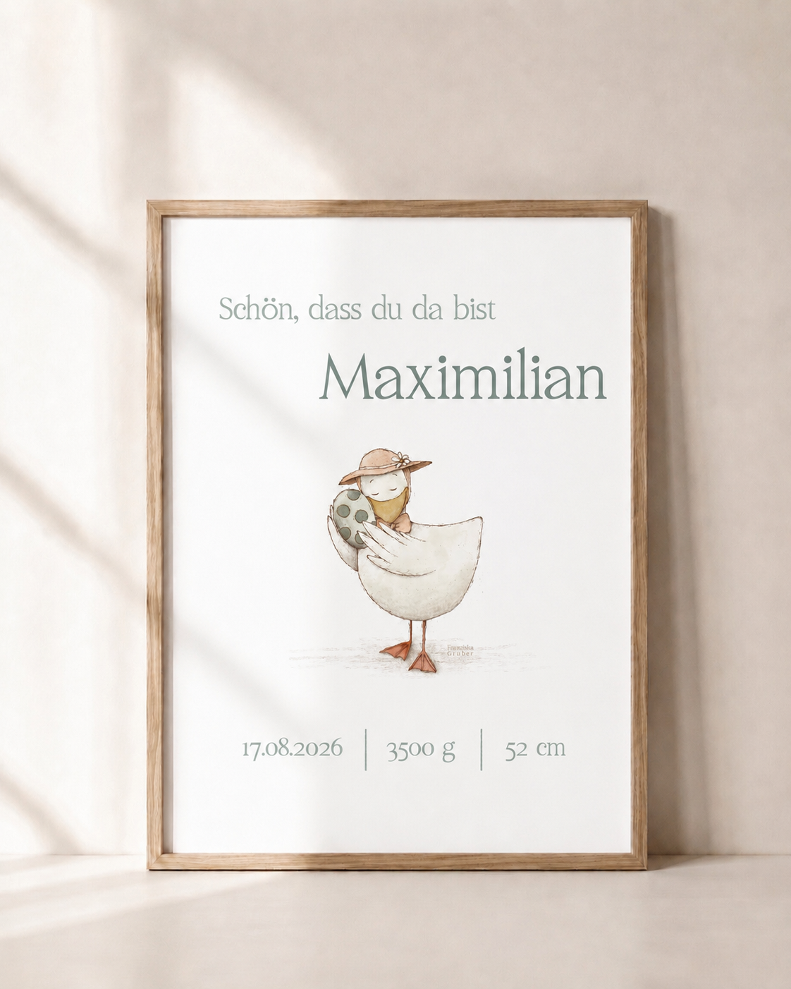 Poster Personalisiertes Namensposter Gans | Digitaler Download