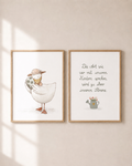 Posterset Kinderzimmer | Gans & Spruch | Liebevolle Kinderzimmer Deko | Digitaler Download