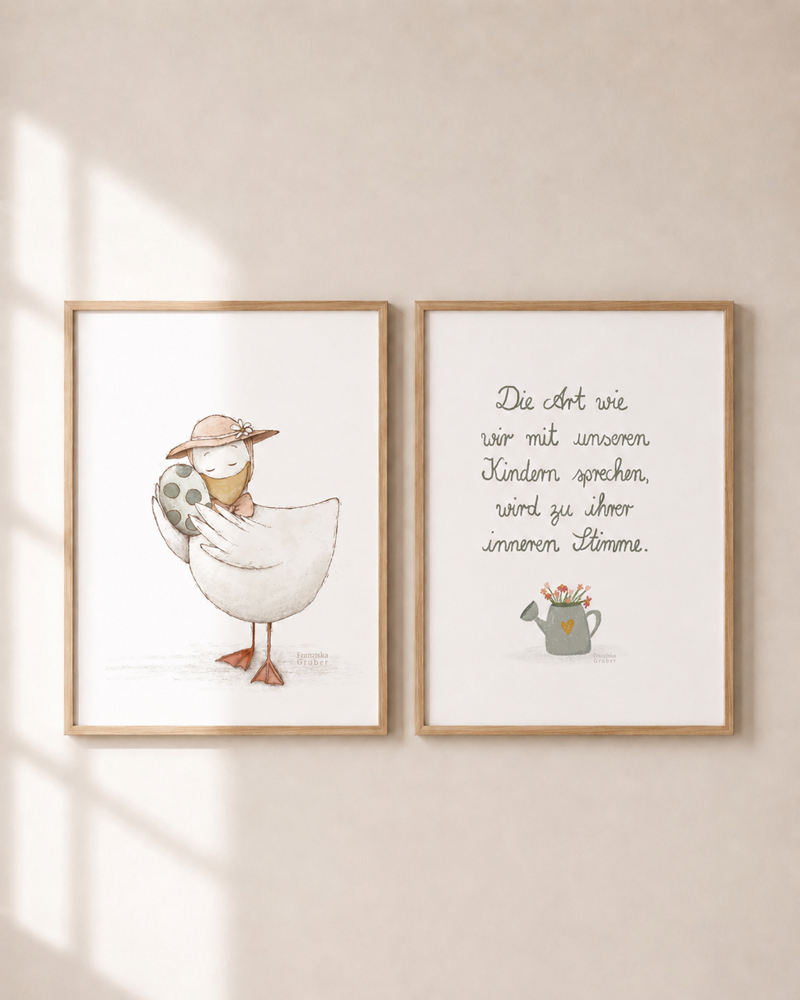 Posterset Kinderzimmer | Gans & Spruch | Liebevolle Kinderzimmer Deko | Digitaler Download