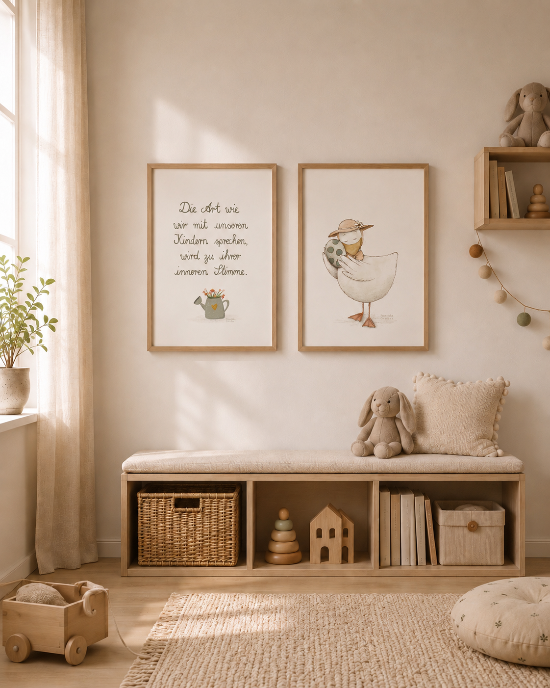 Posterset Kinderzimmer | Gans & Spruch | Liebevolle Kinderzimmer Deko | Digitaler Download
