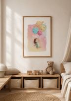 Poster Weltraum | Mädchen mit Planeten | Digitaler Download