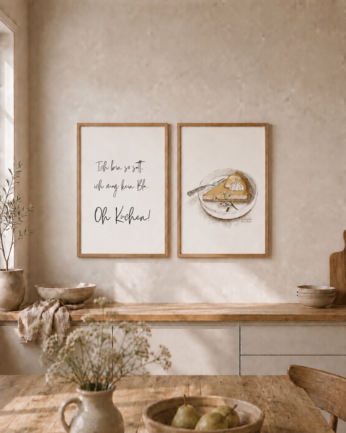 Poster-Set Küche | Kuchen & Küchensprüche | 4er Set | Digitaler Download