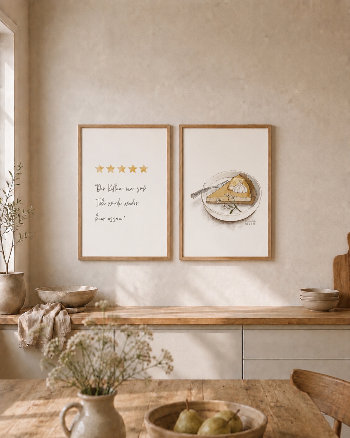 Poster-Set Küche | Kuchen & Küchensprüche | 4er Set | Digitaler Download