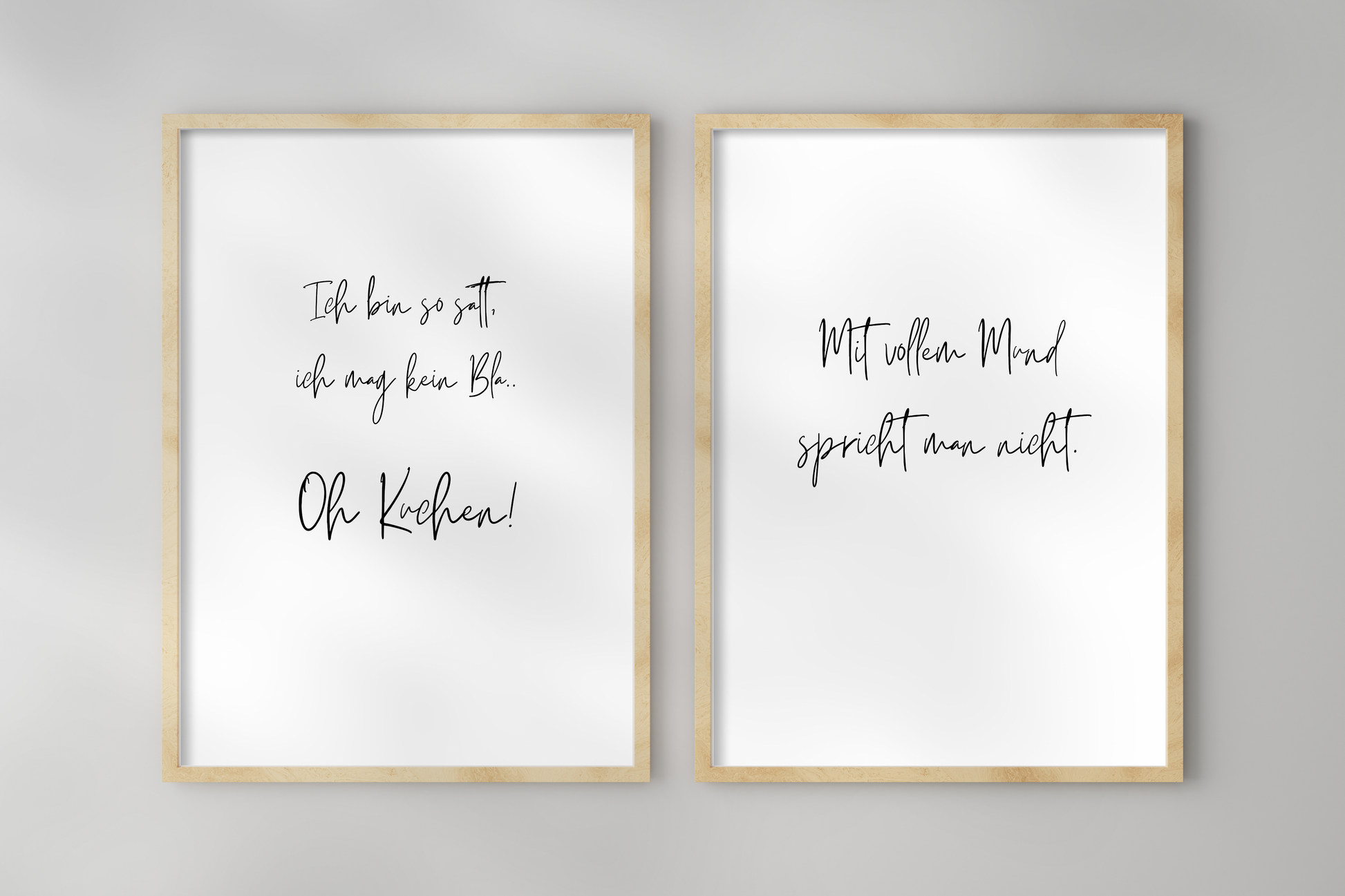 Liebevoll illustriertes Küchenposter mit Kuchen Motiv und Spruch als Digital Download Printable Wandbild für Küche und Esszimmer bis DIN A3 oder 30x40 cm