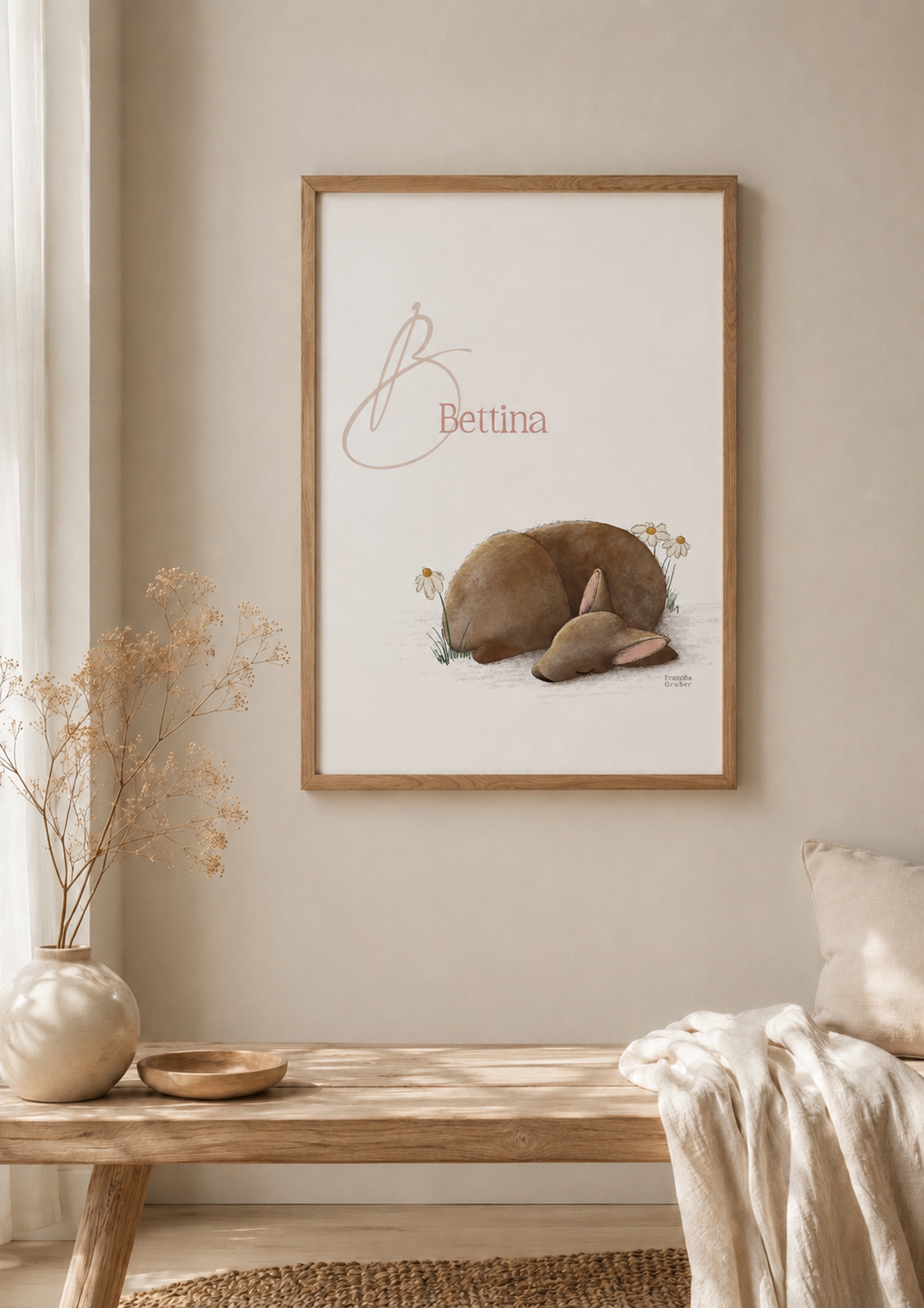 Poster personalisiert | Namensposter Rehkitz | Kinderzimmer | Digitaler Download