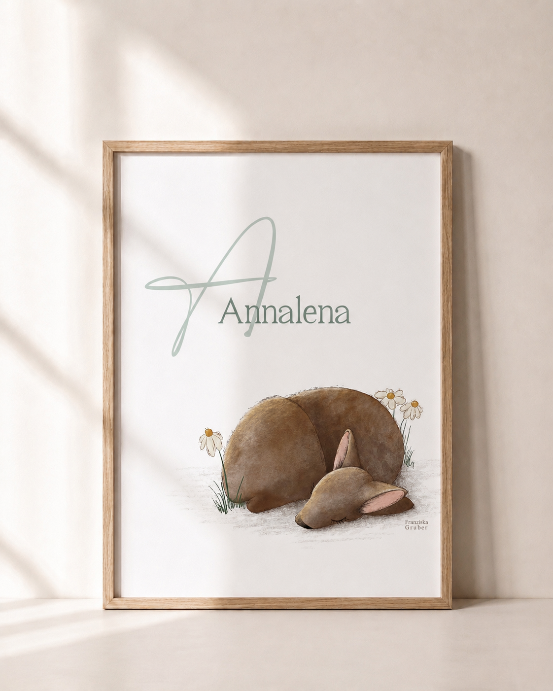 Poster personalisiert | Namensposter Rehkitz | Kinderzimmer | Digitaler Download