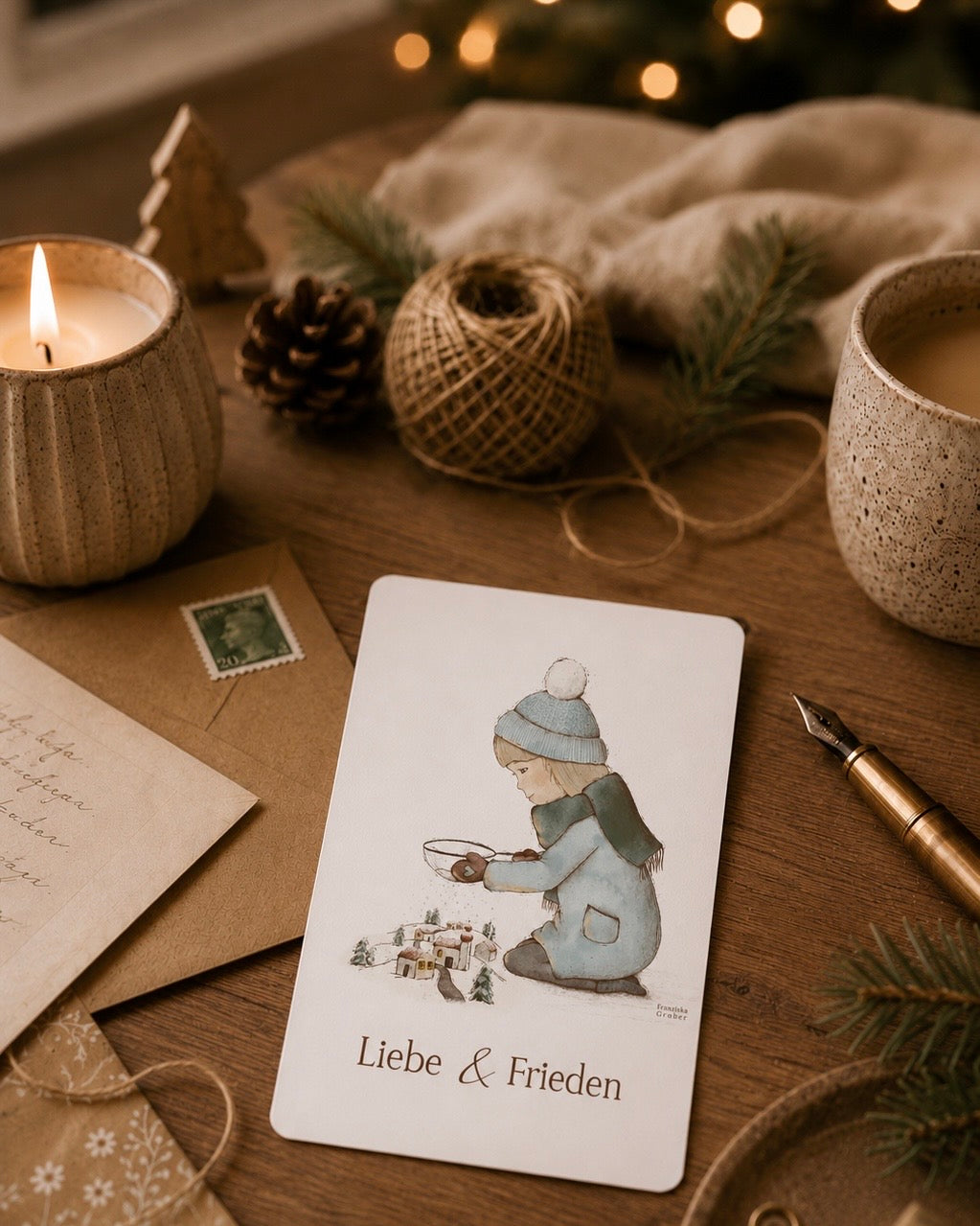 Postkarte | Liebe & Frieden | Weihnachtskarte