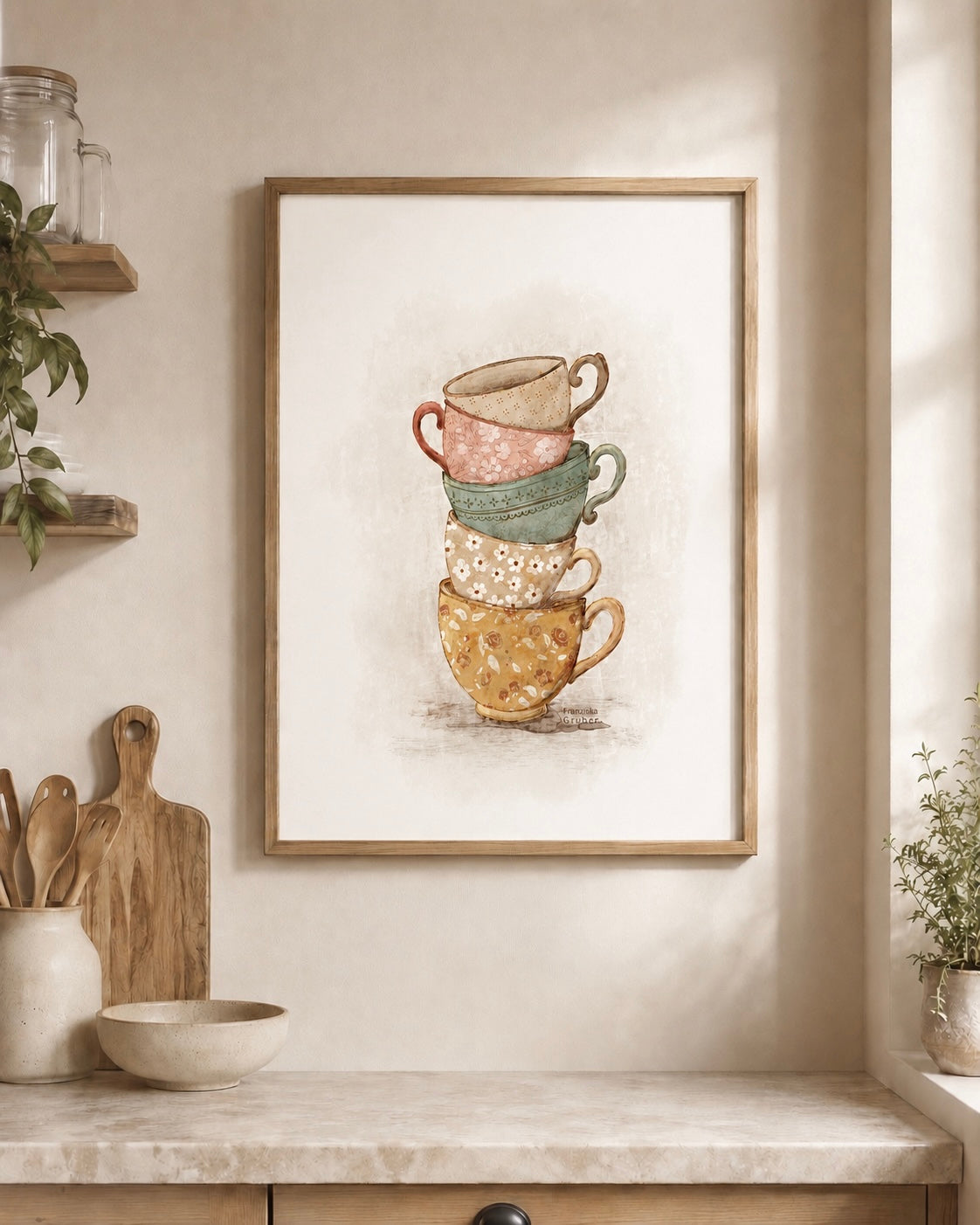 Poster Vintage Tassen | Digitaler Download