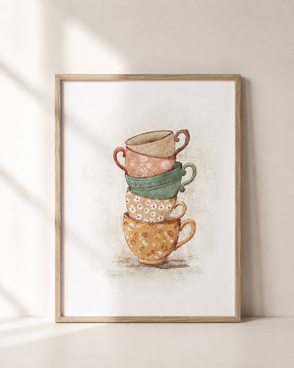 Poster Vintage Tassen | Digitaler Download