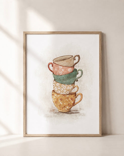 Poster Vintage Tassen | Digitaler Download